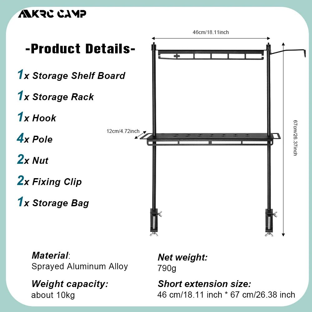 Lightweight Camping Storage Shelf